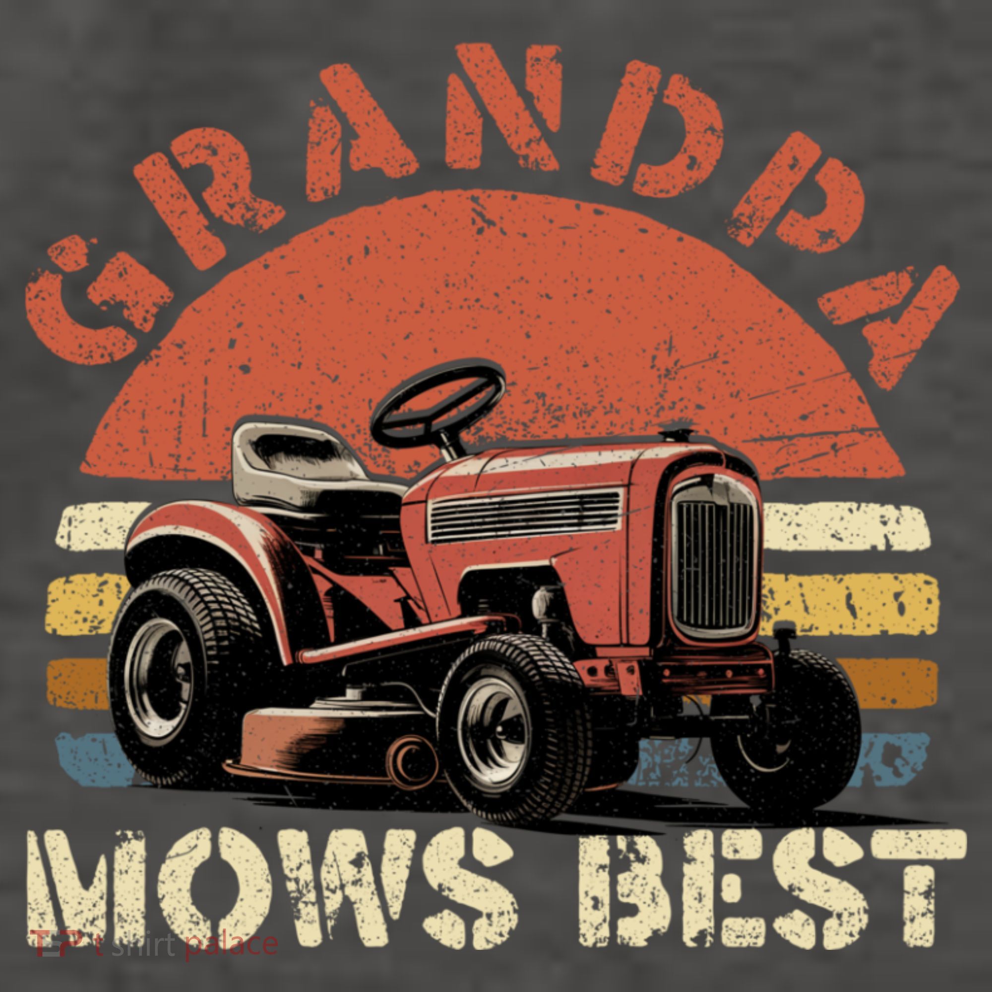 Grandpa Mows Best Lawn Mowing Mower Gardening Landscaping Women's Tank Top