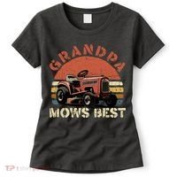 Grandpa Mows Best Lawn Mowing Mower Gardening Landscaping Women's T-Shirt thumb 0
