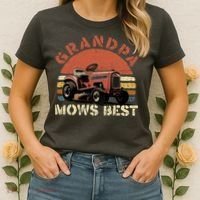 Grandpa Mows Best Lawn Mowing Mower Gardening Landscaping Women's T-Shirt thumb 2