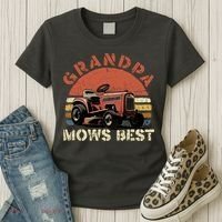 Grandpa Mows Best Lawn Mowing Mower Gardening Landscaping Women's T-Shirt thumb 3