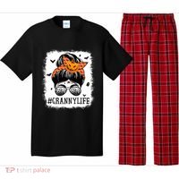 Granny Messy Bun Spooky Pumpkin Grandma Halloween Costume Pajama Set thumb 0