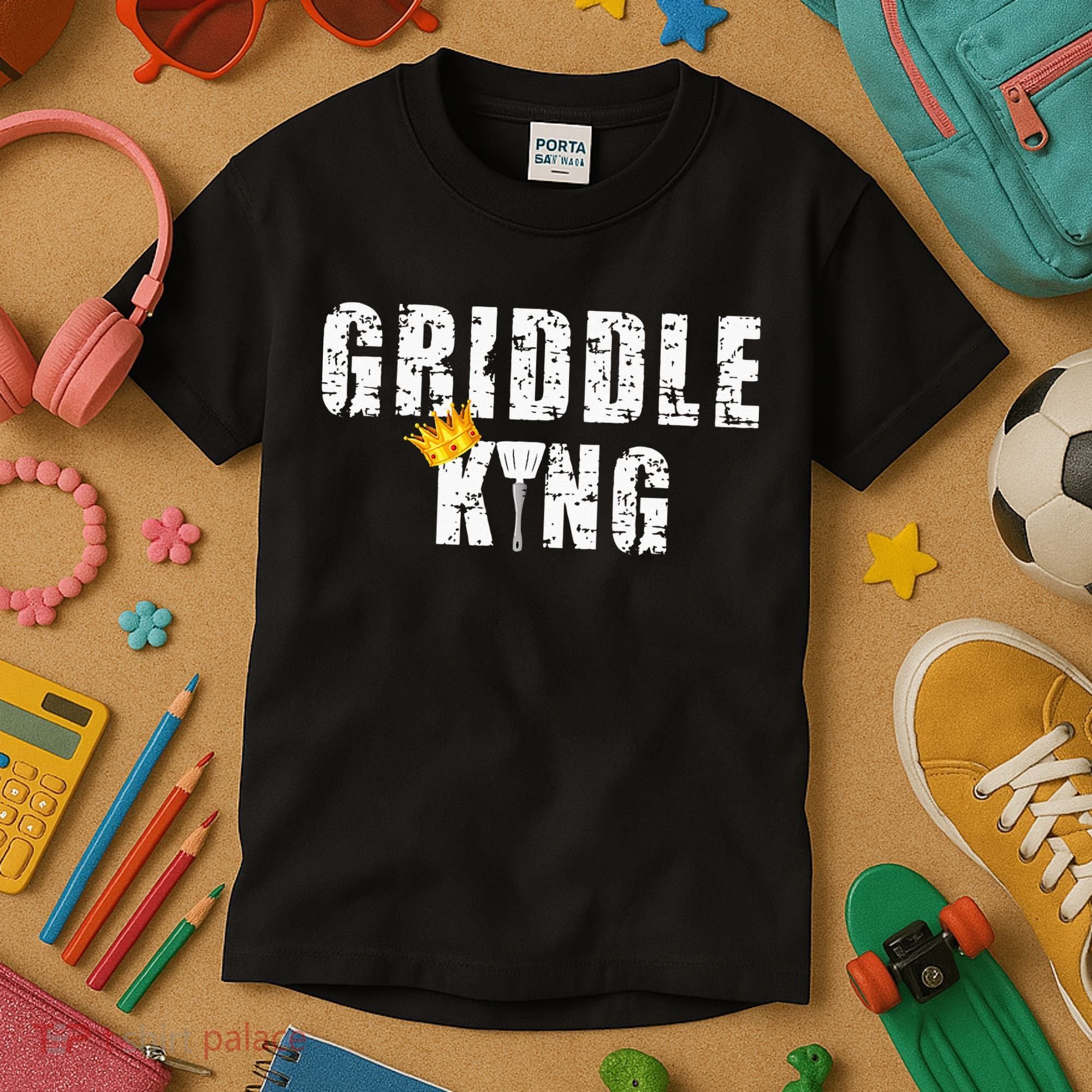 Griddle Master Barbecue Chef BBQ Grandpa Grillin Dad Kids T-Shirt