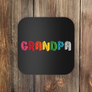 Grandpa Master Builder Building Bricks Blocks Family Set Coaster