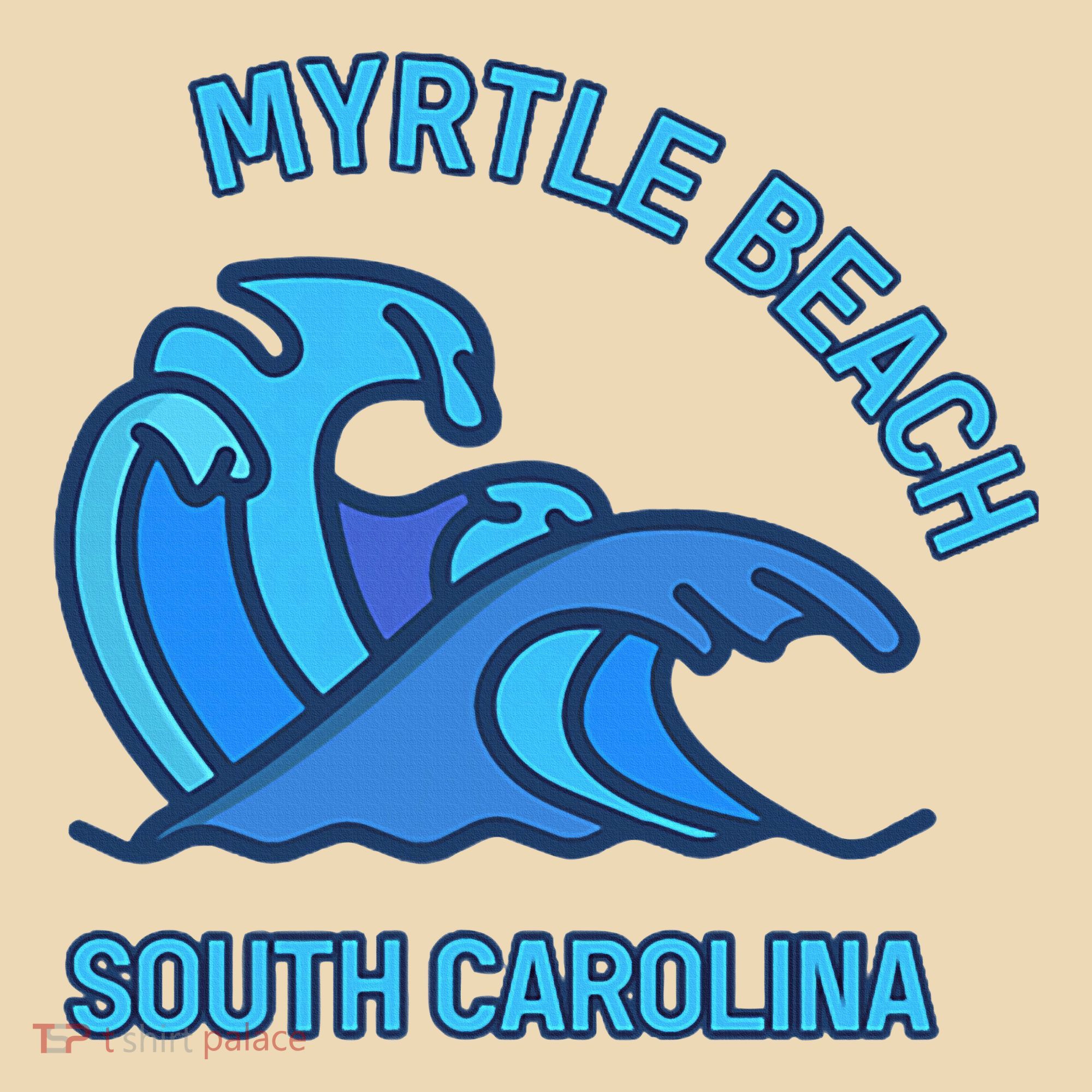 Graphic Myrtle Beach South Carolina Pocket Wave Souvenir Tote Bag