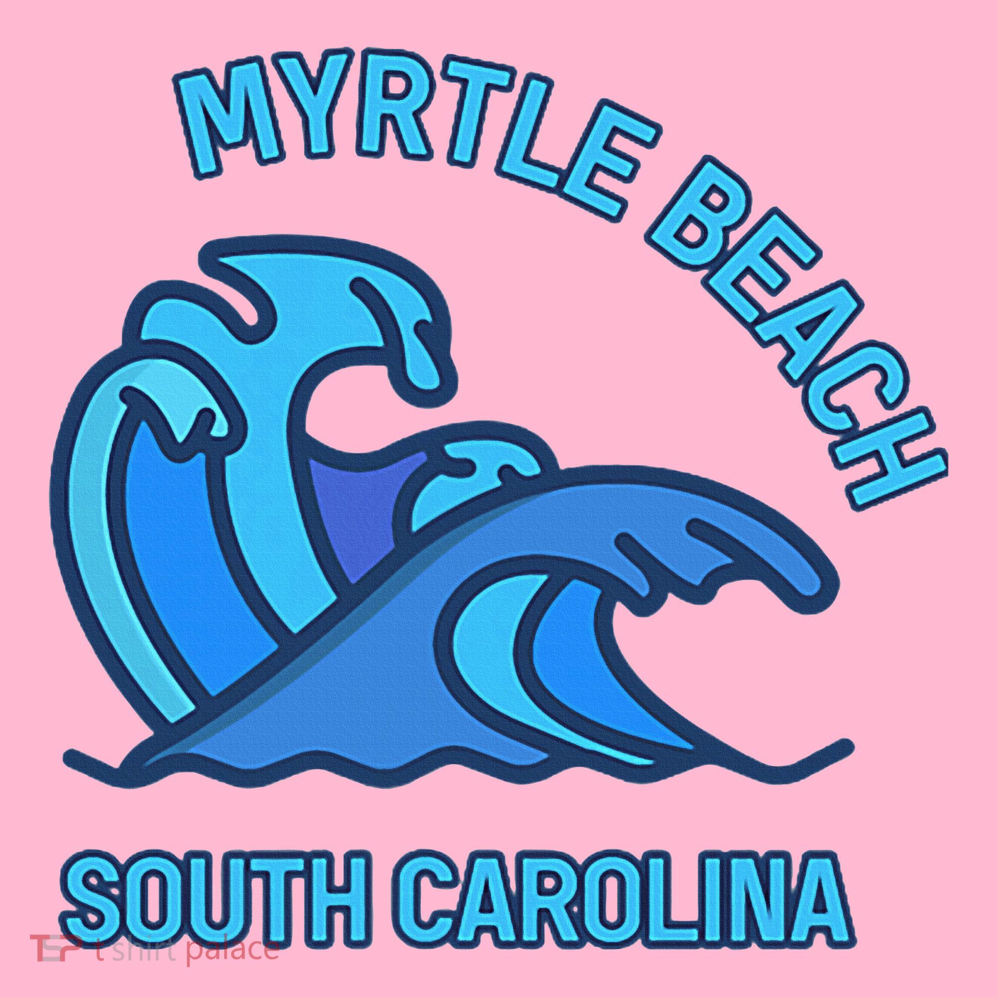 Graphic Myrtle Beach South Carolina Pocket Wave Souvenir Coaster