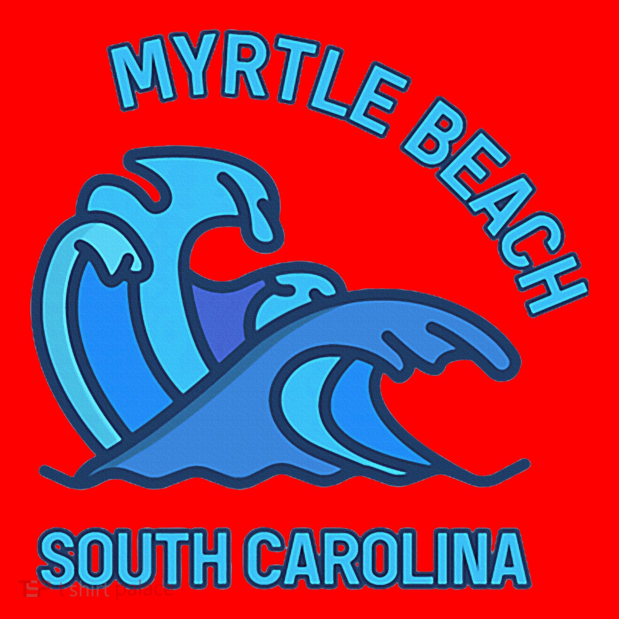 Graphic Myrtle Beach South Carolina Pocket Wave Souvenir Santa Hat