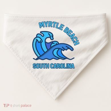 Graphic Myrtle Beach South Carolina Pocket Wave Souvenir USA-Made Doggie Bandana