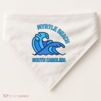 Graphic Myrtle Beach South Carolina Pocket Wave Souvenir USA-Made Doggie Bandana thumb 0