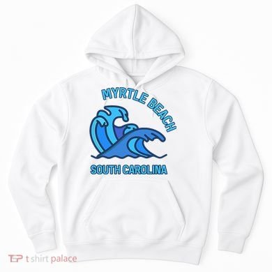 Graphic Myrtle Beach South Carolina Pocket Wave Souvenir Hoodie
