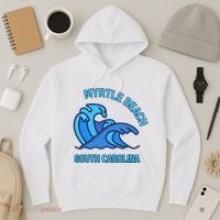 Graphic Myrtle Beach South Carolina Pocket Wave Souvenir Hoodie thumb 3