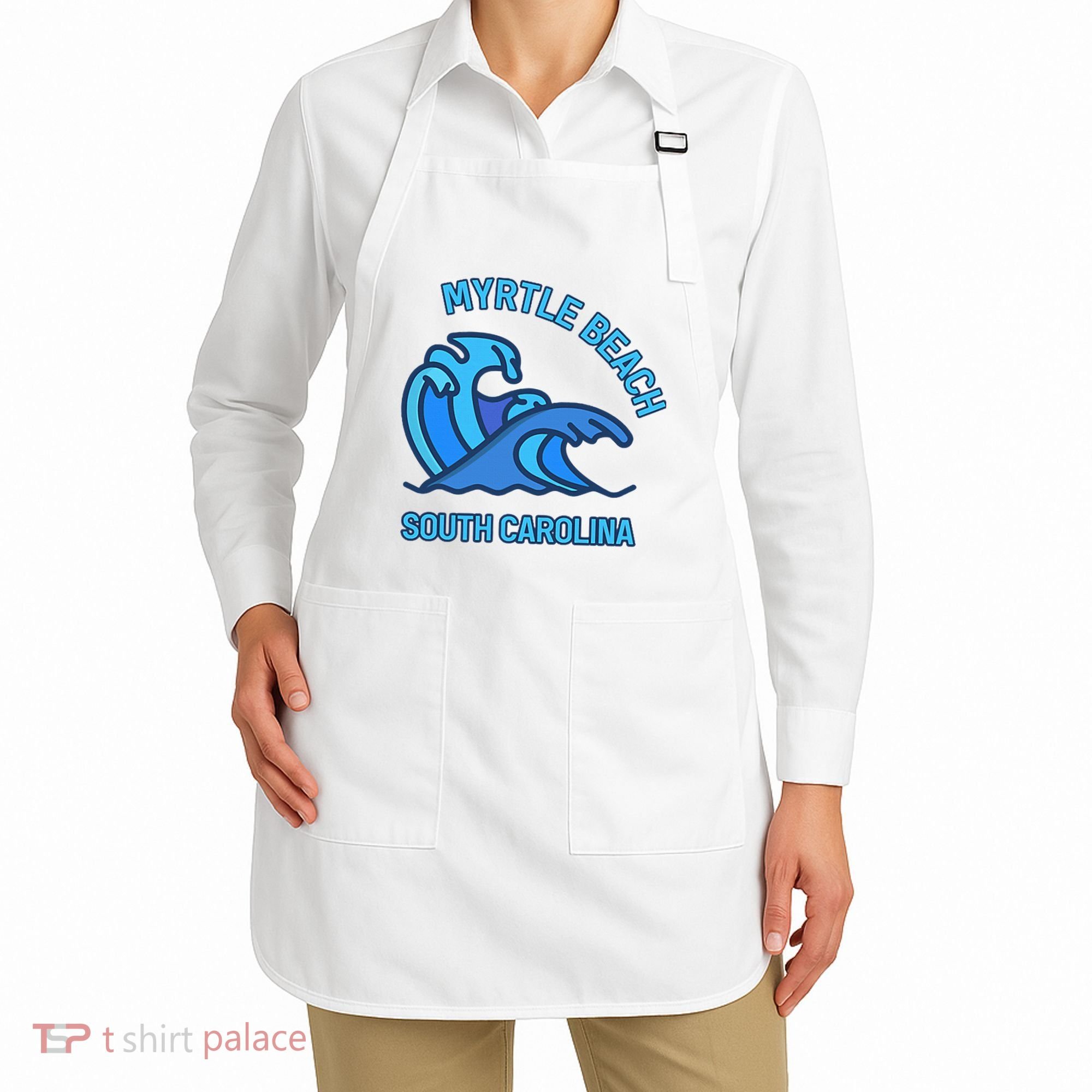 Graphic Myrtle Beach South Carolina Pocket Wave Souvenir Apron