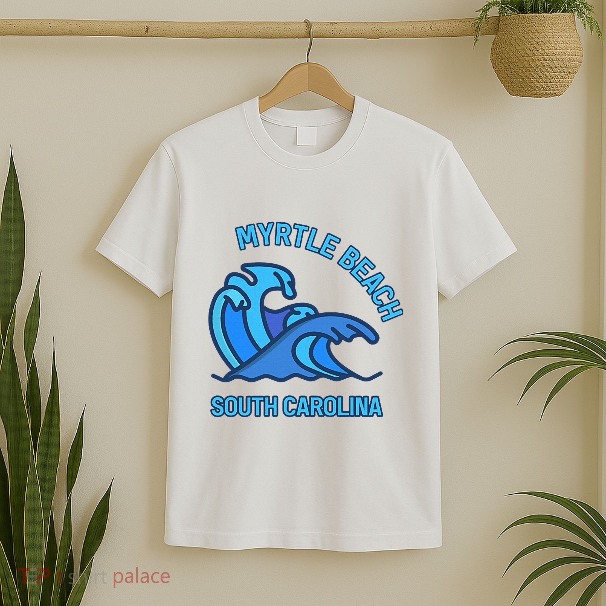 Graphic Myrtle Beach South Carolina Pocket Wave Souvenir T-Shirt