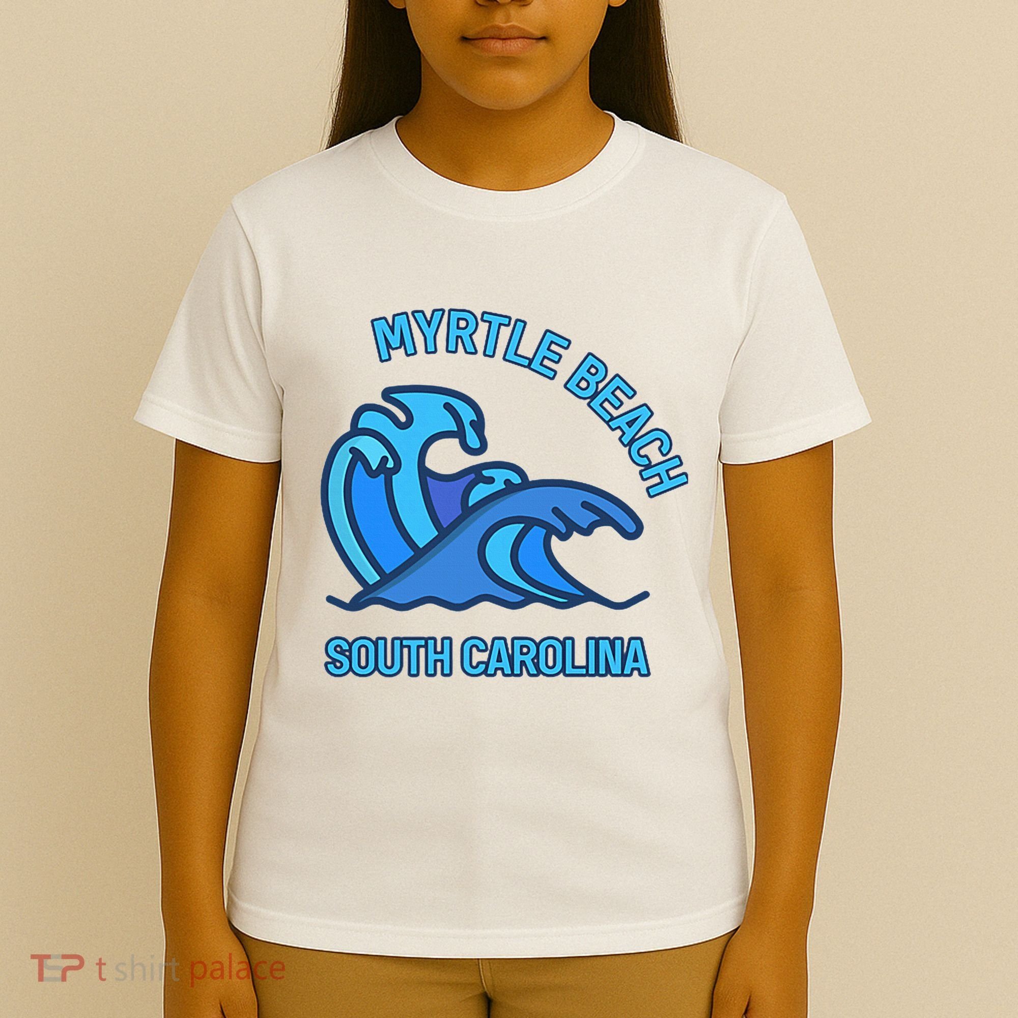 Graphic Myrtle Beach South Carolina Pocket Wave Souvenir T-Shirt