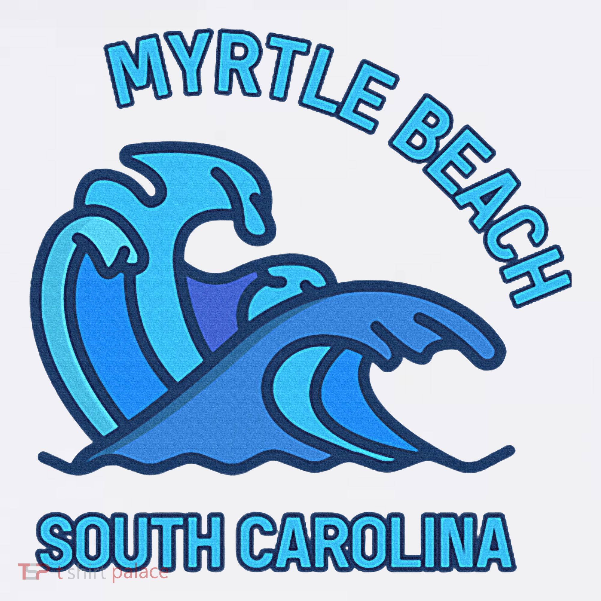 Graphic Myrtle Beach South Carolina Pocket Wave Souvenir Mousepad