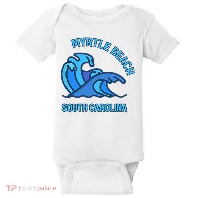 Graphic Myrtle Beach South Carolina Pocket Wave Souvenir Baby Bodysuit