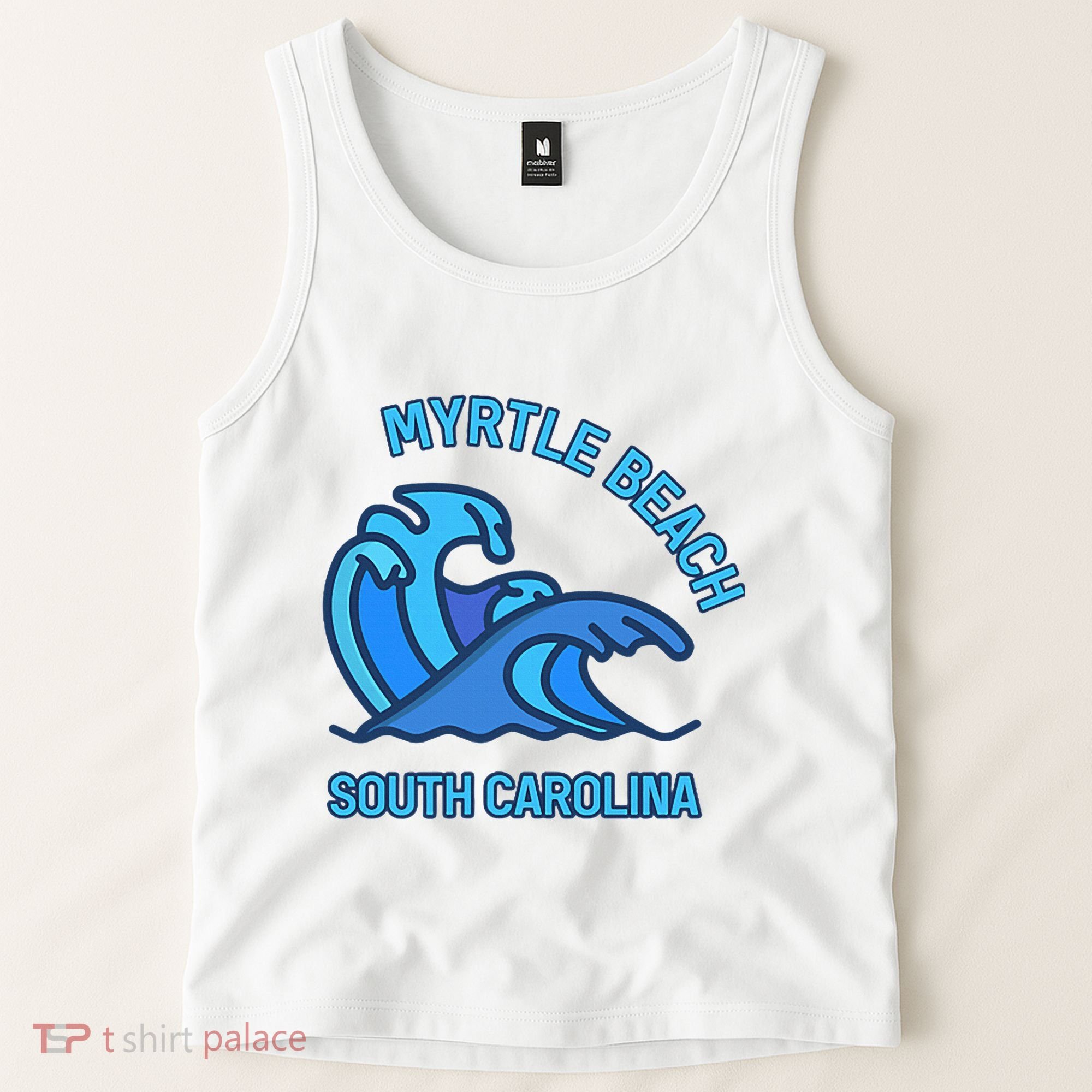 Graphic Myrtle Beach South Carolina Pocket Wave Souvenir Tank Top