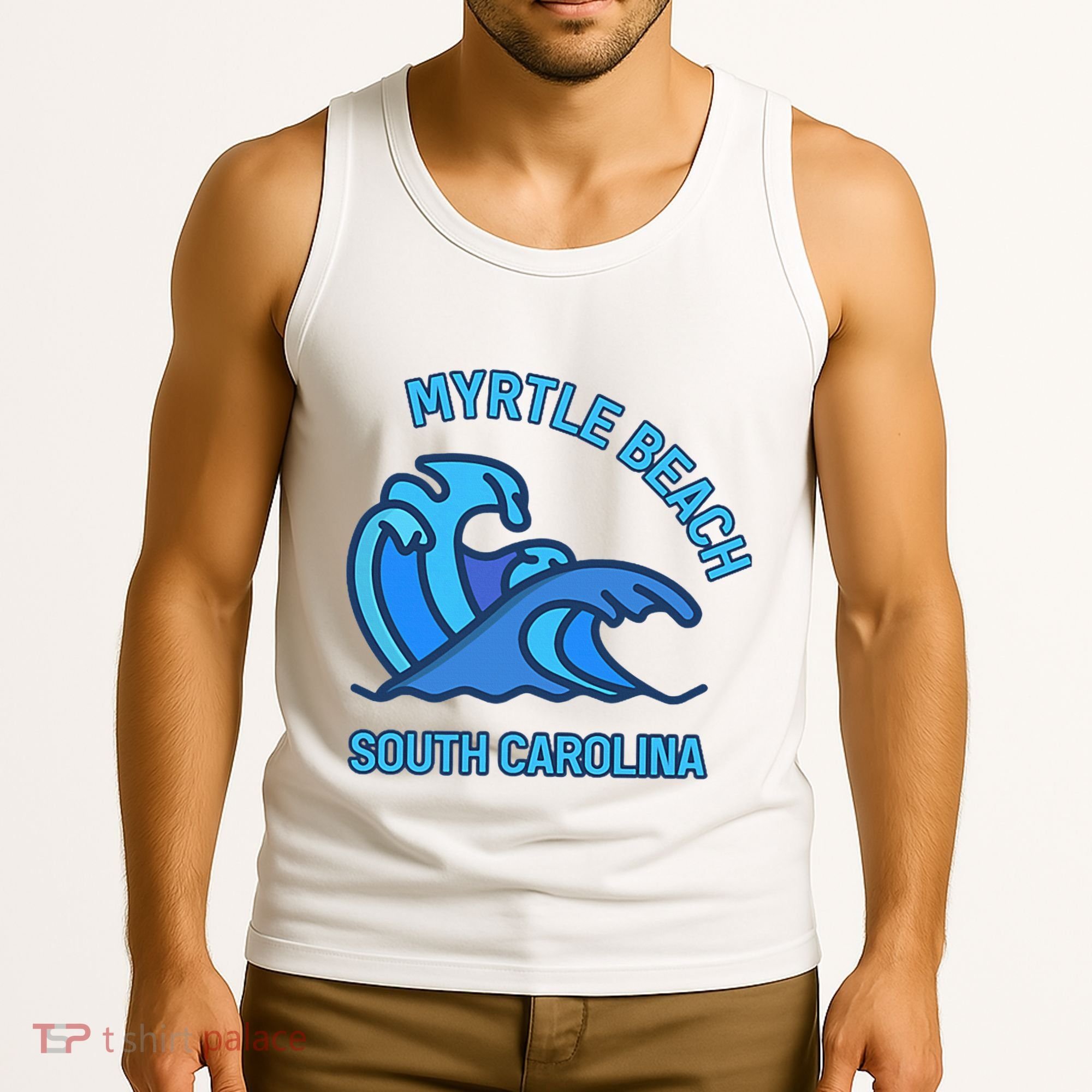 Graphic Myrtle Beach South Carolina Pocket Wave Souvenir Tank Top