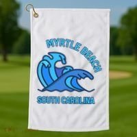 Graphic Myrtle Beach South Carolina Pocket Wave Souvenir Golf Towel thumb 1