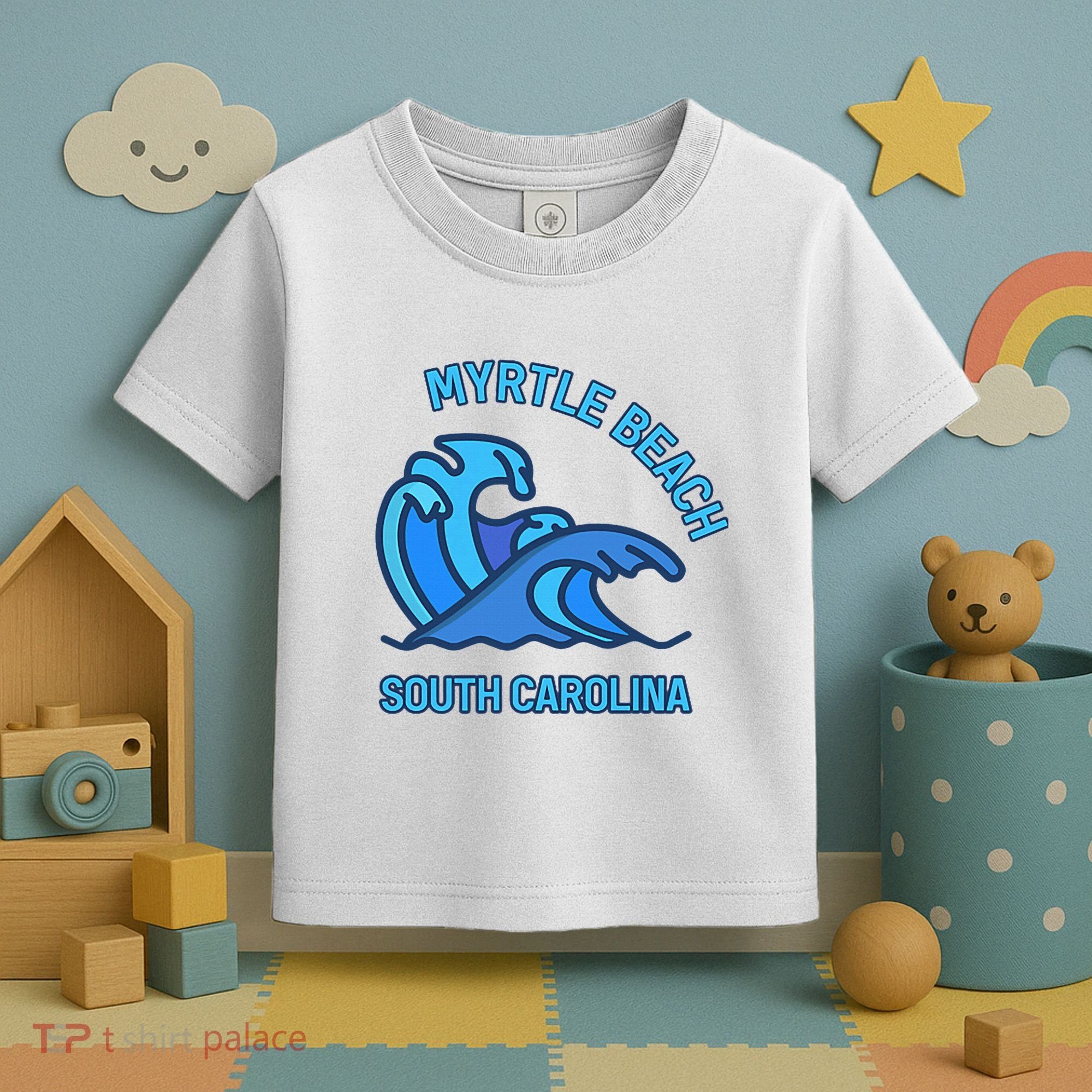 Graphic Myrtle Beach South Carolina Pocket Wave Souvenir Toddler T-Shirt