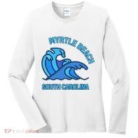 Graphic Myrtle Beach South Carolina Pocket Wave Souvenir Women's Long Sleeve Shirt thumb 0