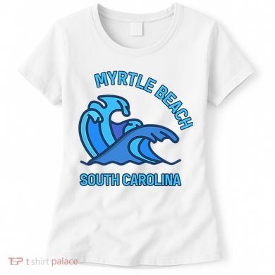 Graphic Myrtle Beach South Carolina Pocket Wave Souvenir Women's T-Shirt