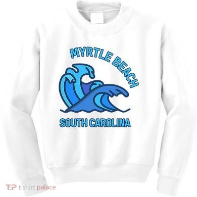 Graphic Myrtle Beach South Carolina Pocket Wave Souvenir Kids Sweatshirt