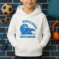 Graphic Myrtle Beach South Carolina Pocket Wave Souvenir Kids Hoodie thumb 2
