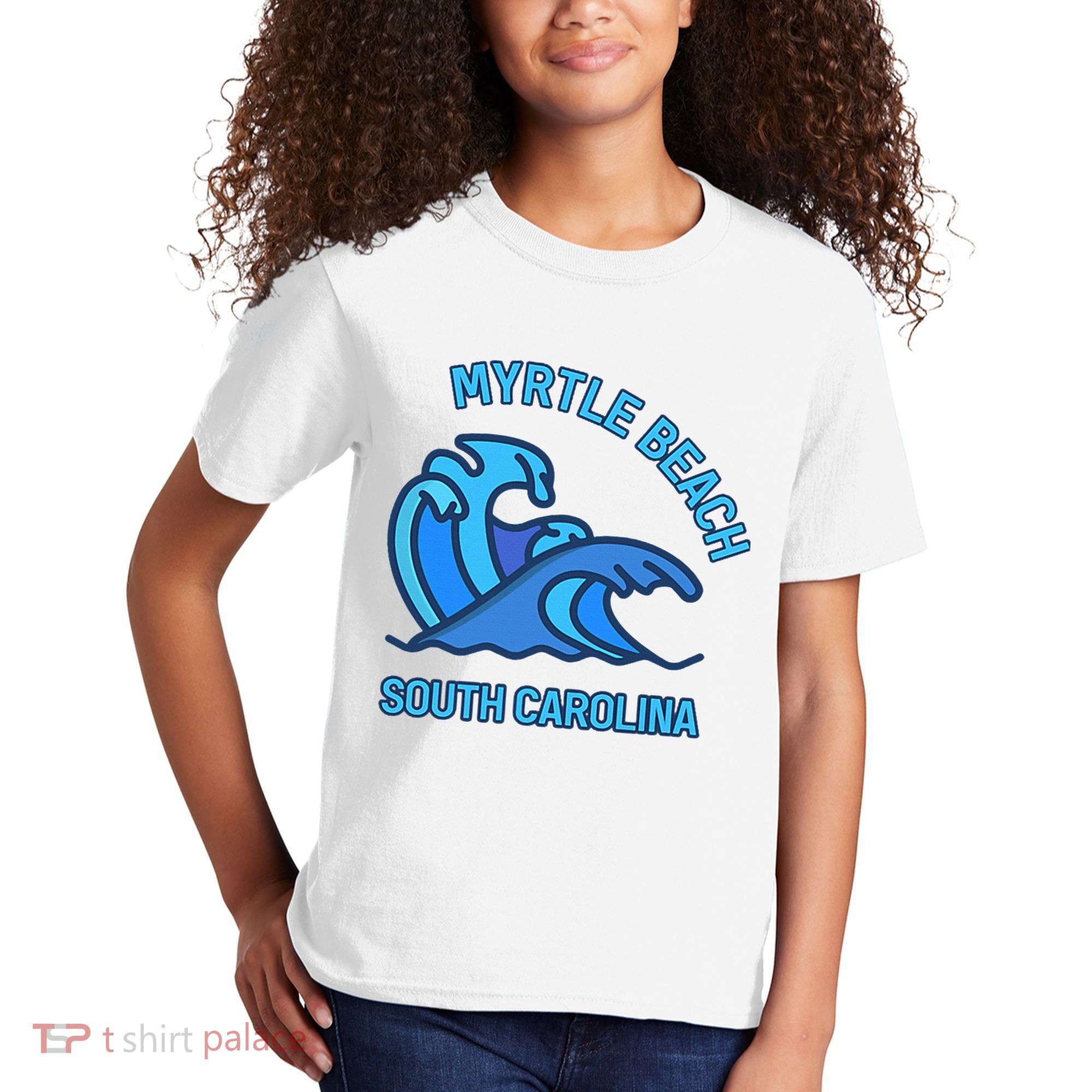 Graphic Myrtle Beach South Carolina Pocket Wave Souvenir Kids T-Shirt
