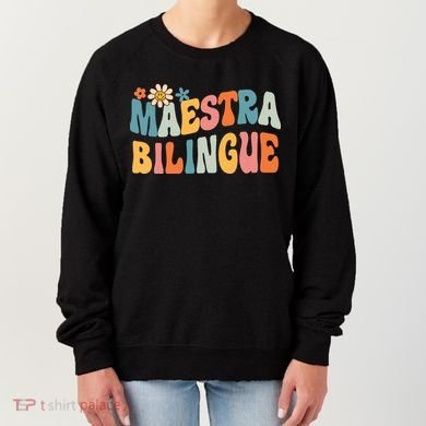 Groovy Maestra Bilingue Spanish Teacher Retro Women's Sweatshirt