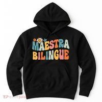 Groovy Maestra Bilingue Spanish Teacher Retro Hoodie thumb 0