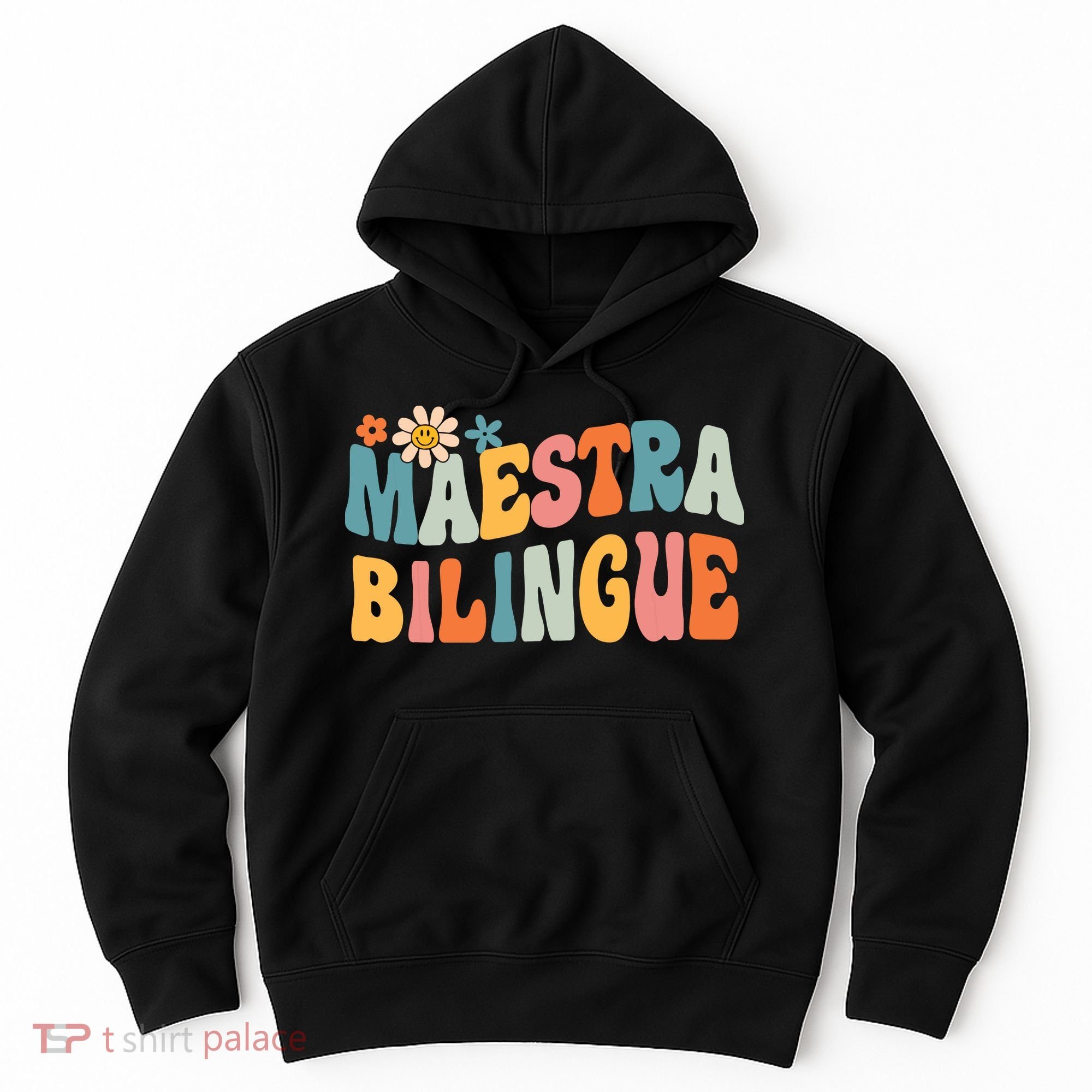 Groovy Maestra Bilingue Spanish Teacher Retro Hoodie