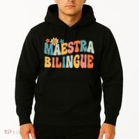 Groovy Maestra Bilingue Spanish Teacher Retro Hoodie thumb 2