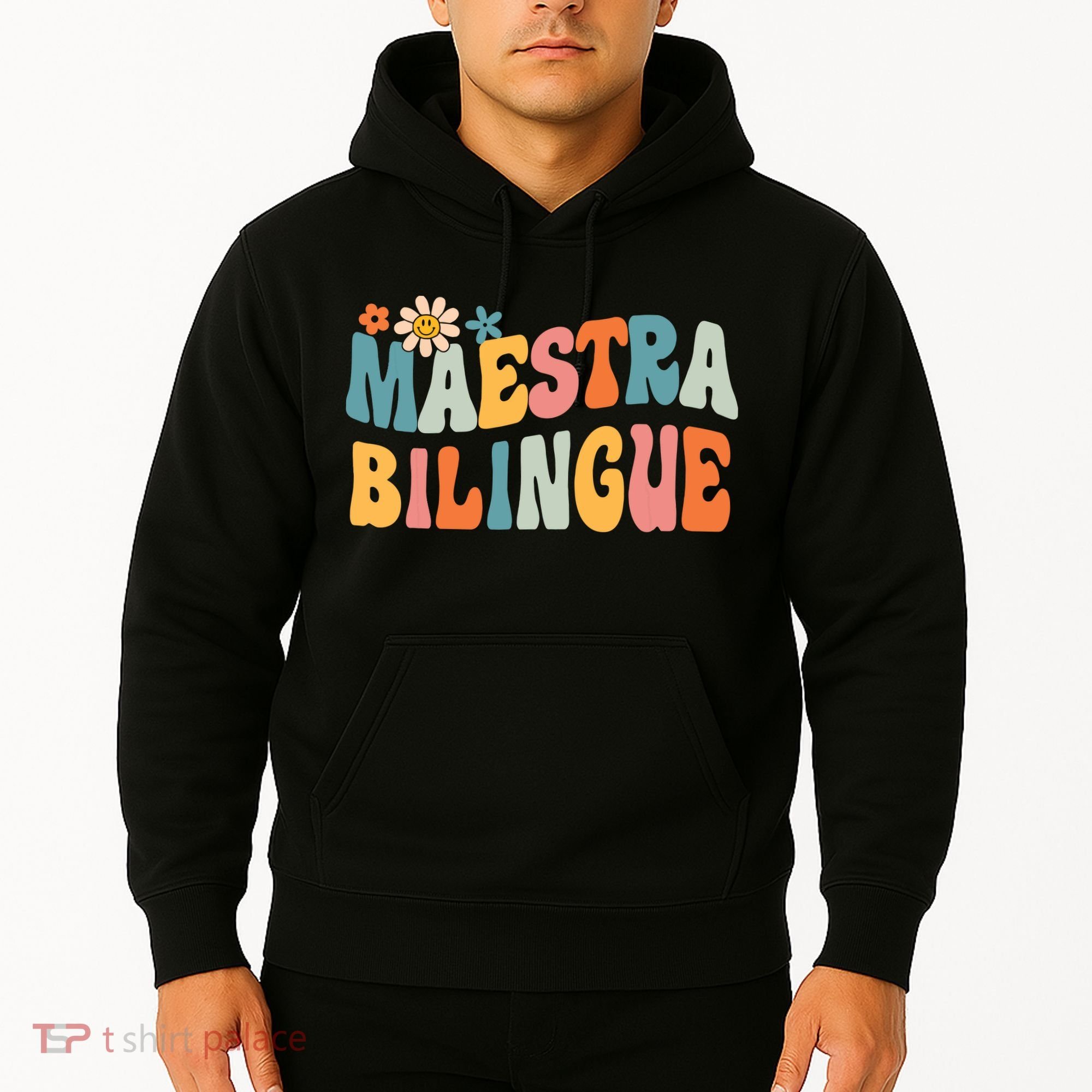 Groovy Maestra Bilingue Spanish Teacher Retro Hoodie