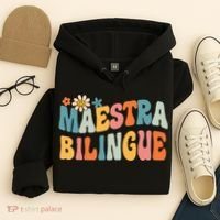 Groovy Maestra Bilingue Spanish Teacher Retro Hoodie thumb 4