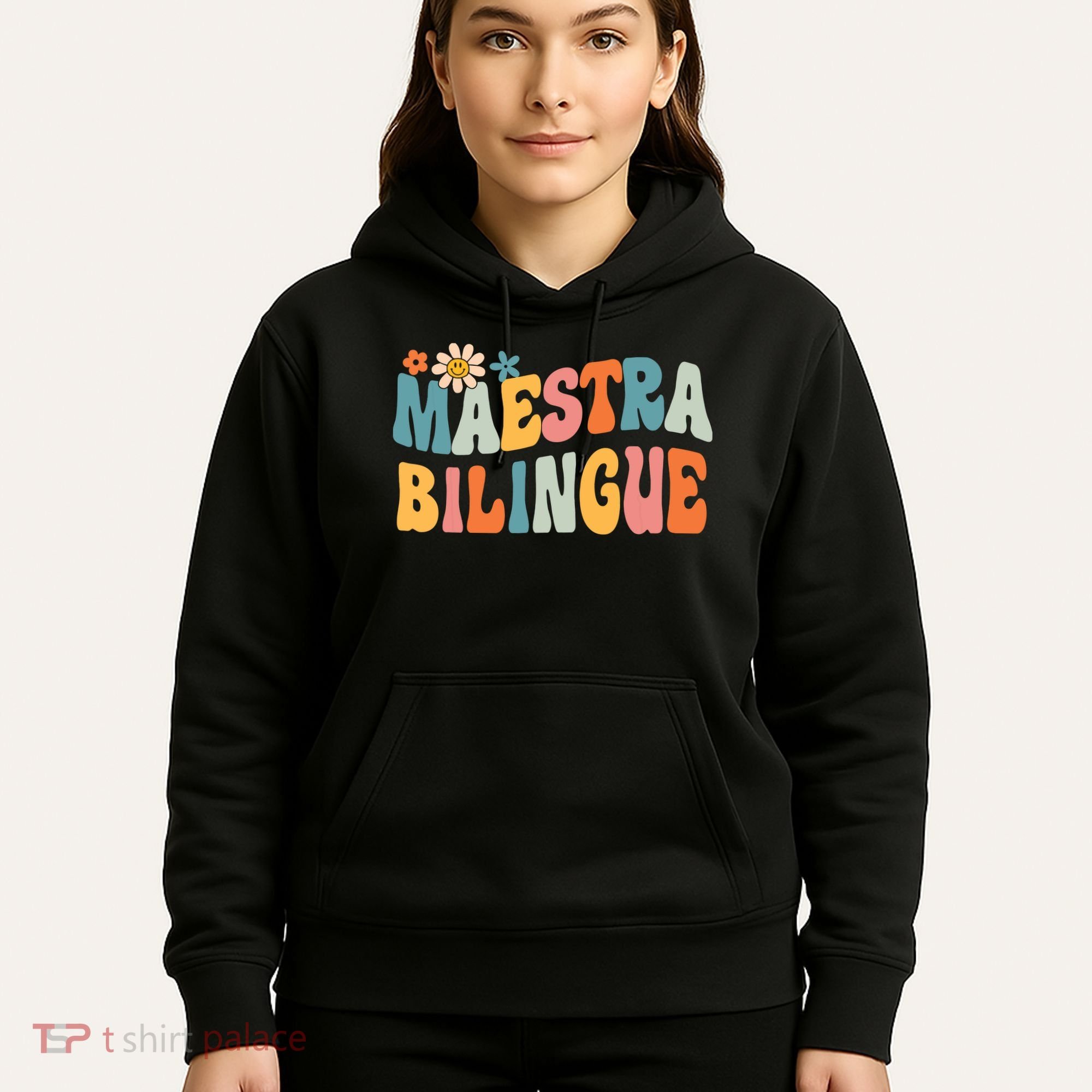 Groovy Maestra Bilingue Spanish Teacher Retro Hoodie