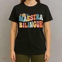 Groovy Maestra Bilingue Spanish Teacher Retro T-Shirt thumb 4
