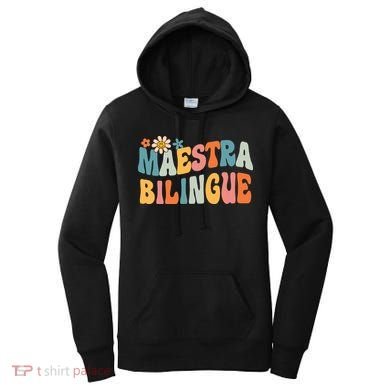Groovy Maestra Bilingue Spanish Teacher Retro Women's Hoodie