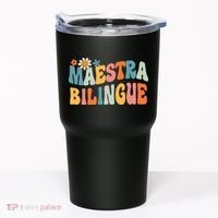 Groovy Maestra Bilingue Spanish Teacher Retro Tumbler thumb 0
