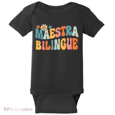Groovy Maestra Bilingue Spanish Teacher Retro Baby Bodysuit