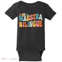 Groovy Maestra Bilingue Spanish Teacher Retro Baby Bodysuit thumb 0