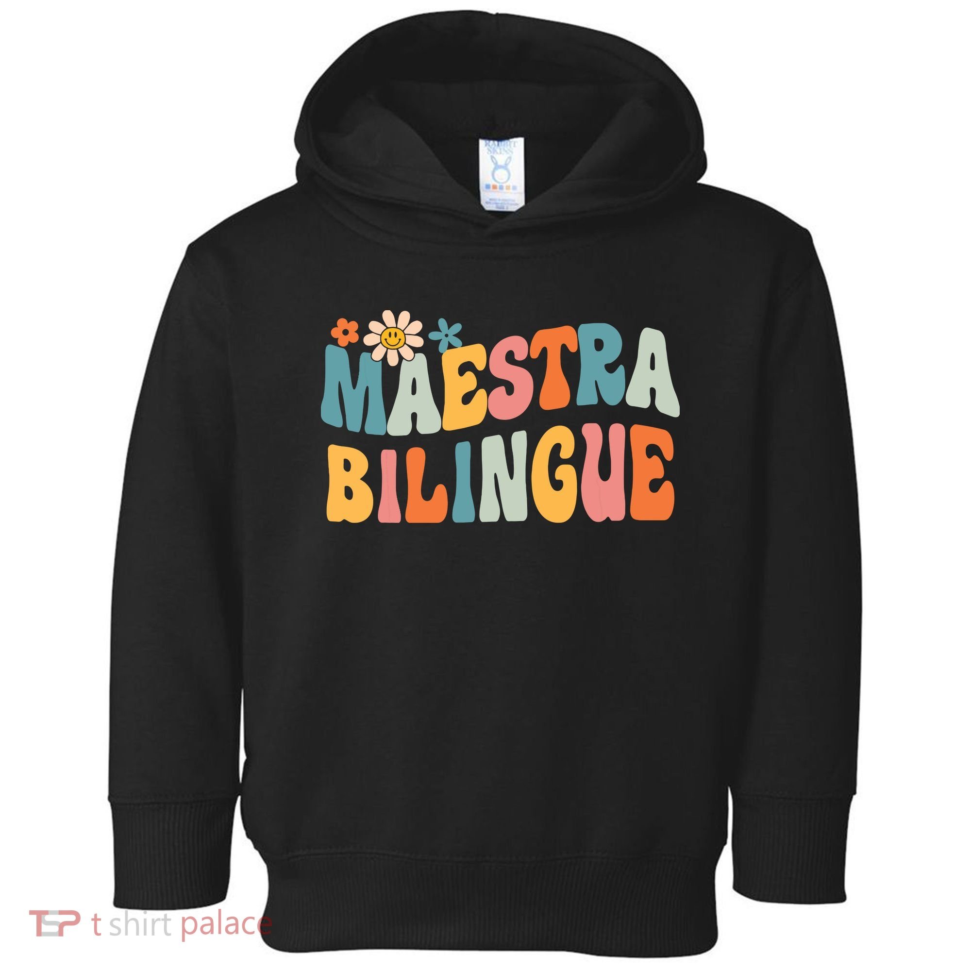 Groovy Maestra Bilingue Spanish Teacher Retro Toddler Hoodie