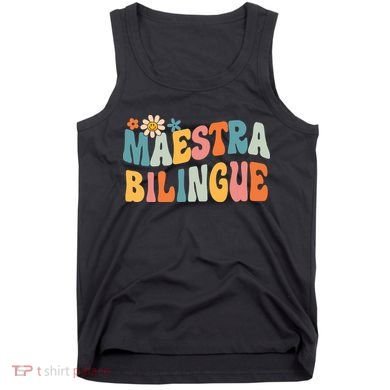 Groovy Maestra Bilingue Spanish Teacher Retro Tank Top