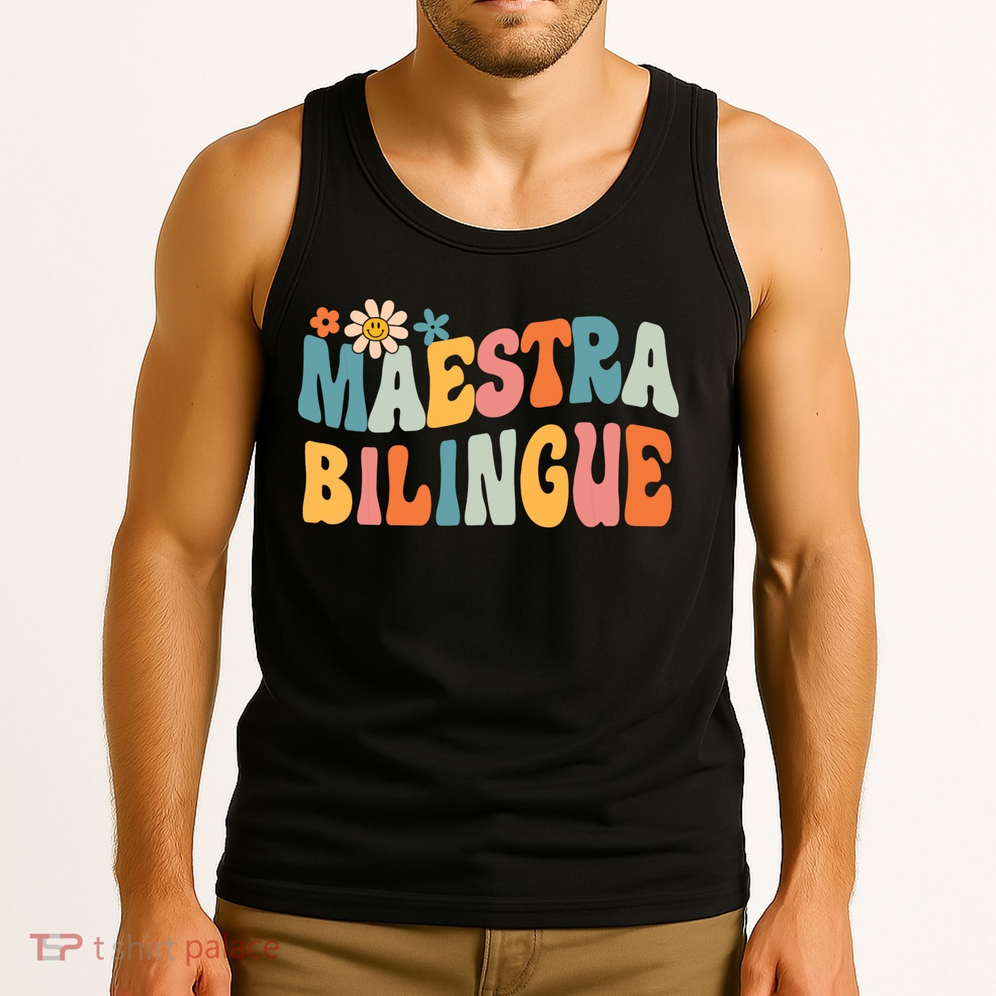 Groovy Maestra Bilingue Spanish Teacher Retro Tank Top
