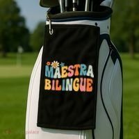 Groovy Maestra Bilingue Spanish Teacher Retro Golf Towel thumb 2