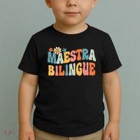 Groovy Maestra Bilingue Spanish Teacher Retro Toddler T-Shirt thumb 2