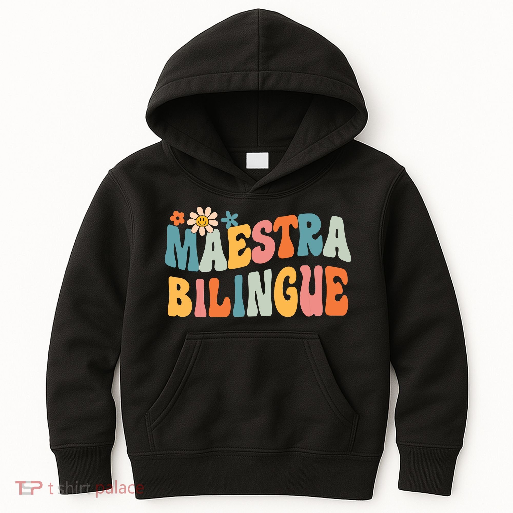 Groovy Maestra Bilingue Spanish Teacher Retro Kids Hoodie