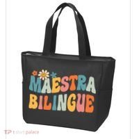 Groovy Maestra Bilingue Spanish Teacher Retro Tote Bag thumb 3