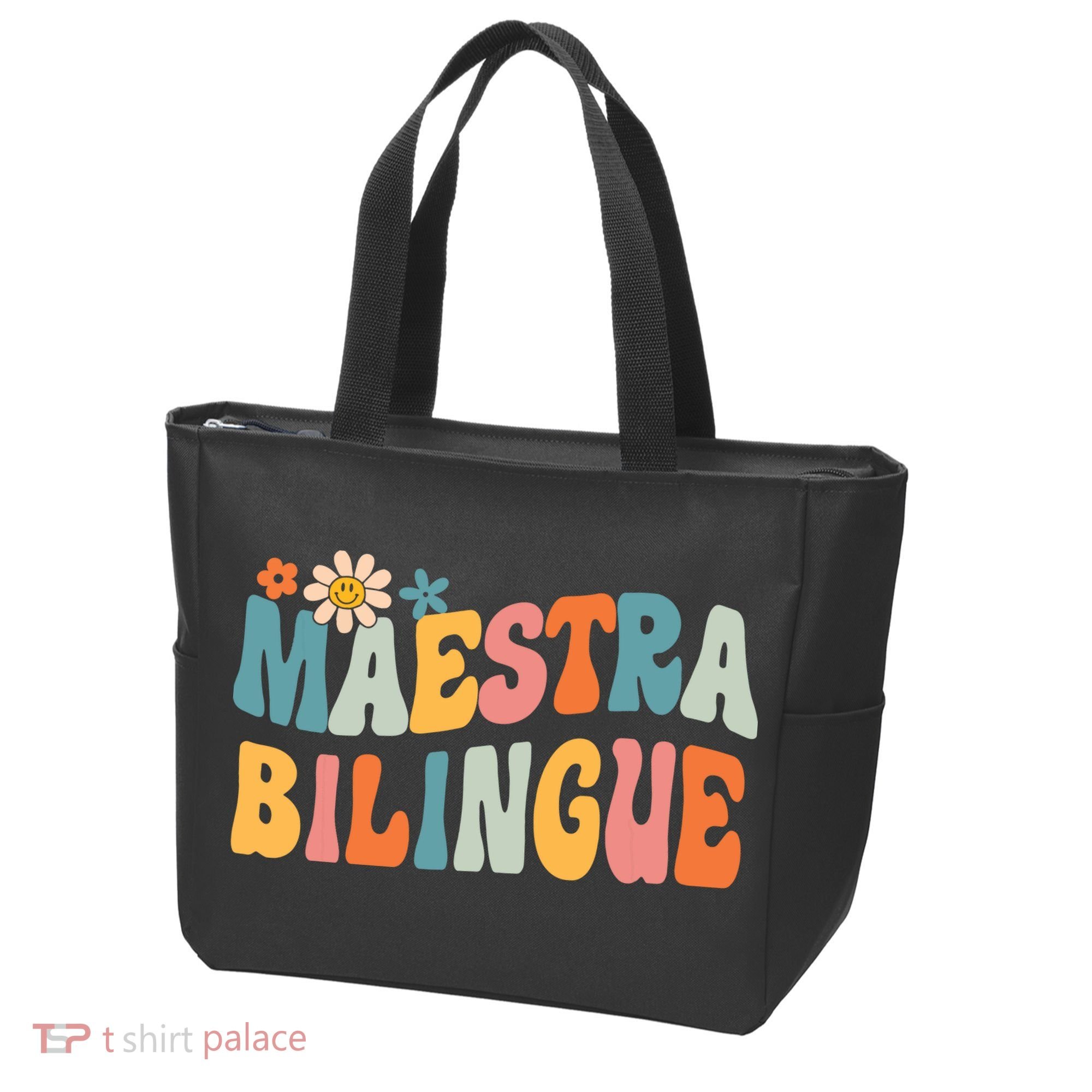 Groovy Maestra Bilingue Spanish Teacher Retro Tote Bag