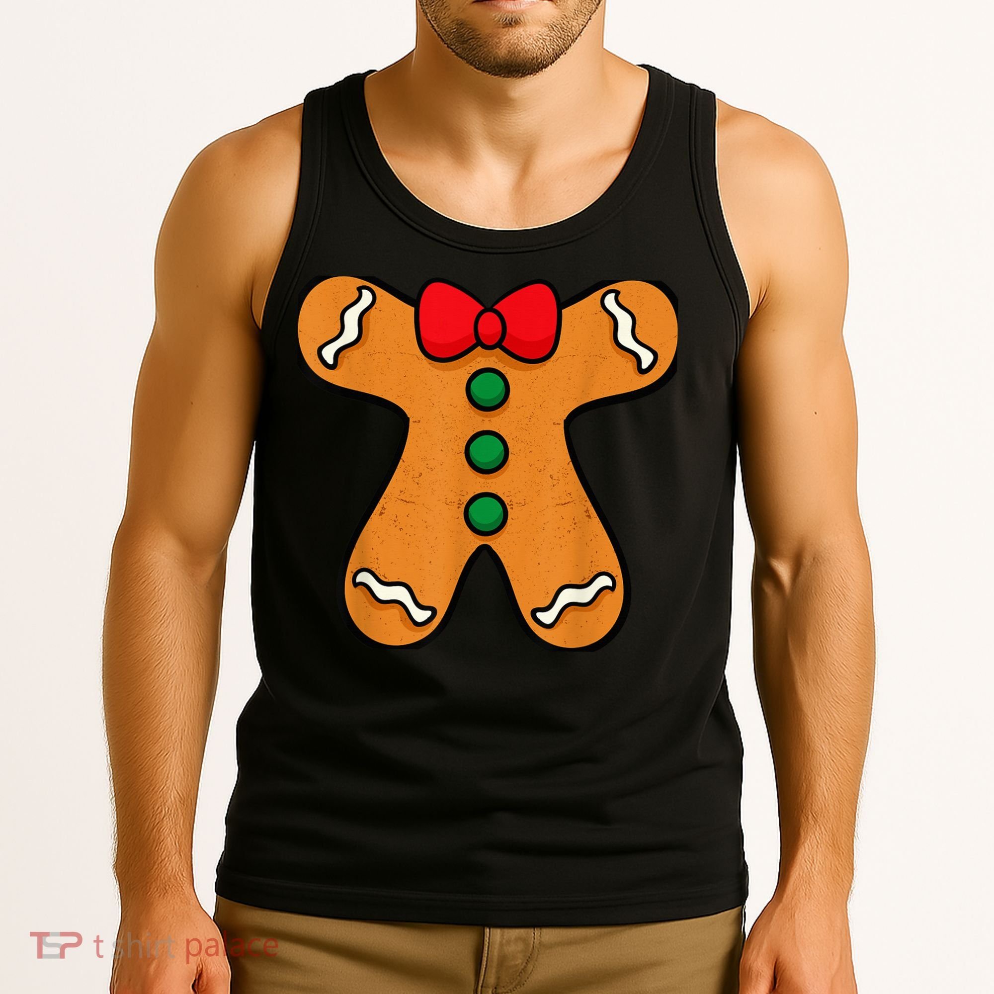 Gingerbread Man Body Costume for Halloween or Christmas Tank Top
