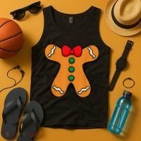 Gingerbread Man Body Costume for Halloween or Christmas Tank Top thumb 4